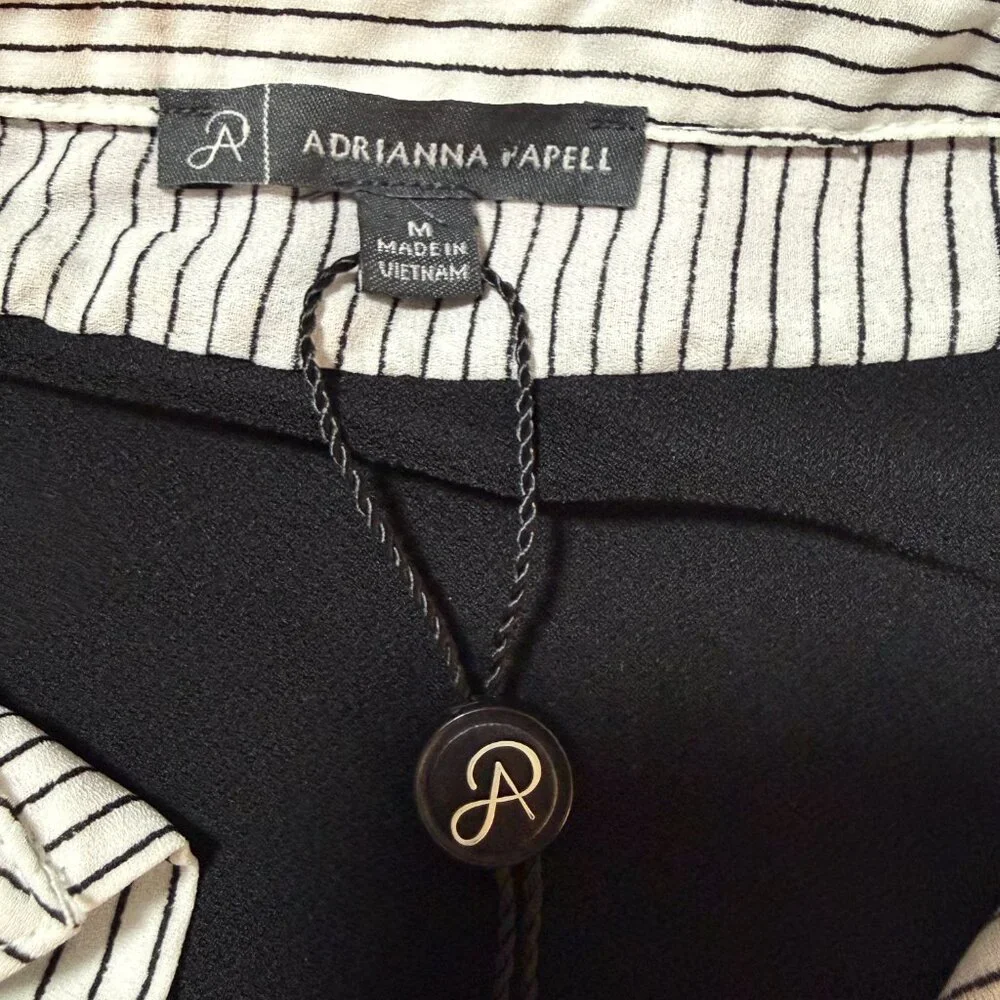 Adrianna Papell Womens Solid Knit Twofer with Printed Woven Combo Pull on size M - Picture 7 of 10